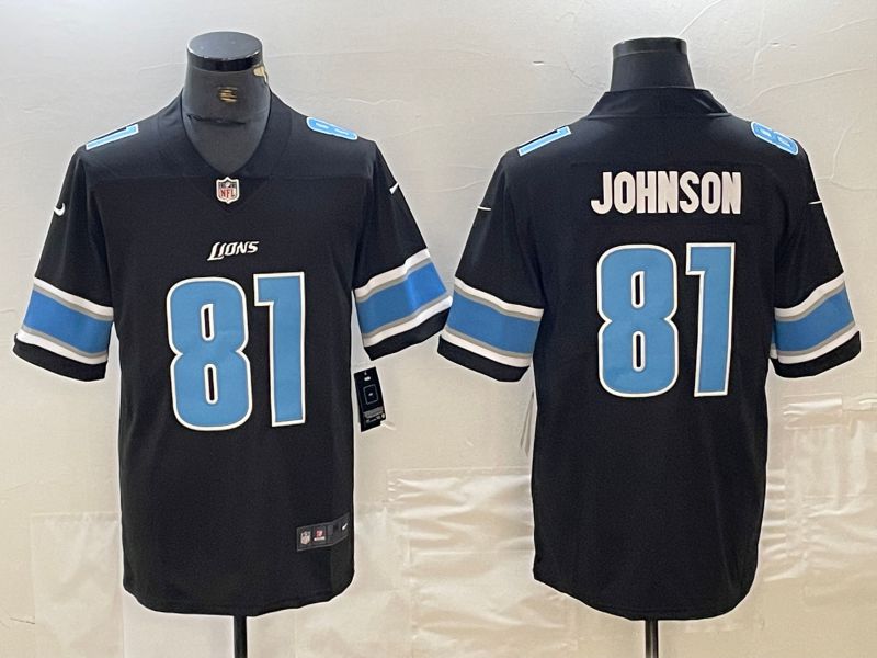 Men Detroit Lions #81 Johnson Black Nike Vapor Untouchable Limited NFL Jersey->kansas city chiefs->NFL Jersey